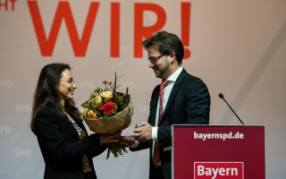 Florian Pronold mit Jasmin Fahimi in Augsburg